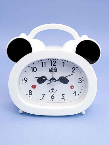 Часы-будильник "Улыбающаяся панда", белый