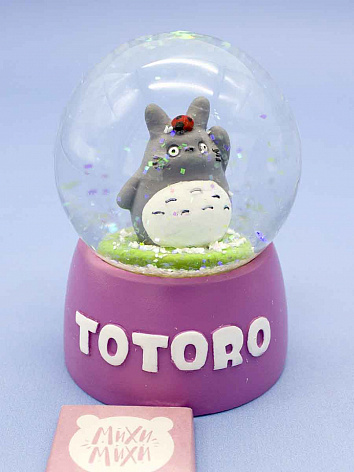 Снежный шар Totoro с подсветкой розовый 9 см