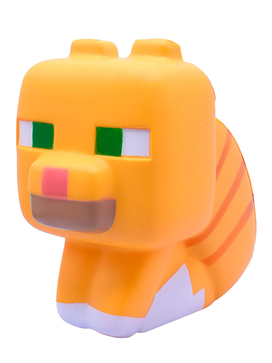 Сквиш, игрушка антистресс Майнкрафт Полосатый Кот Minecraft Mega 13 см.