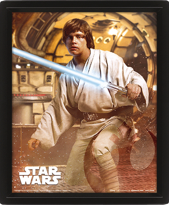Постер в рамке 3D Star Wars (Vader Vs Skywalker)