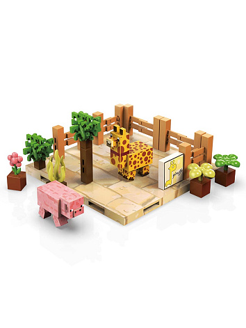 Магнитный конструктор Minecraft Парк жирафов Майнкрафт, 78 деталей
