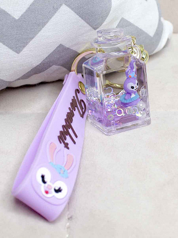 Брелок Кролик в бутылочке фиолетовый, 5 см.