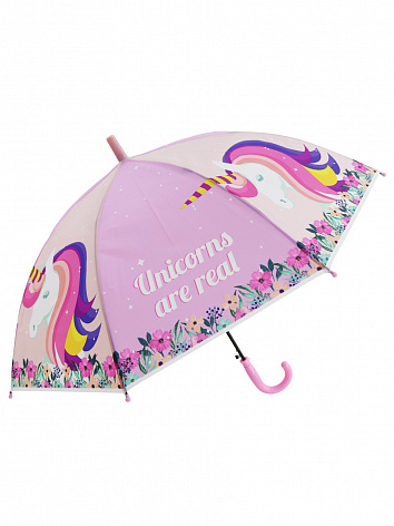 Зонт-трость Единорог Unicorns are Real розовый