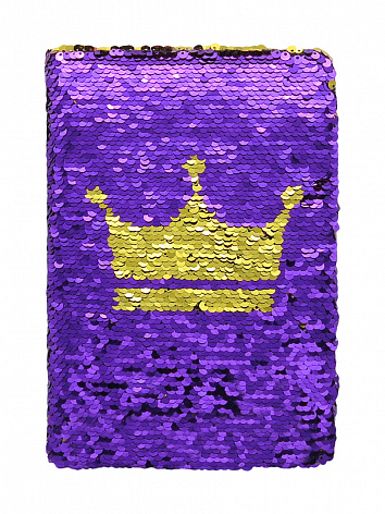 Блокнот с пайетками Crown формат A5 фиолетовый