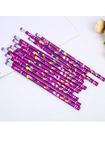 Набор карандашей Слива с ластиком фиолетовая 12шт.