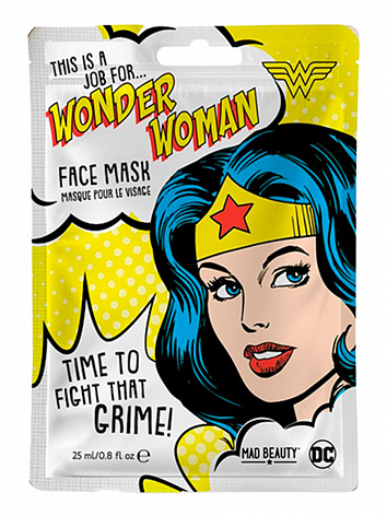 Увлажняющая маска для лица с арбузом - Cупергерои DC "Чудо-женщина", DC Wonderwomen Face Mask