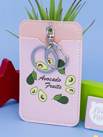Чехол для пластиковых карт Авокадо розовый