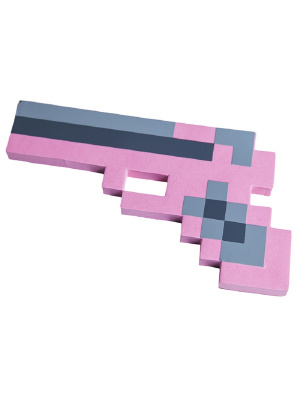Пистолет 8Бит Розовый пиксельный 22см