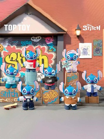 Фигурка - Мягкая игрушка на подвесе Стич На стиле Disney с виниловыми деталями в сюрприз-боксе 16см, 1шт.