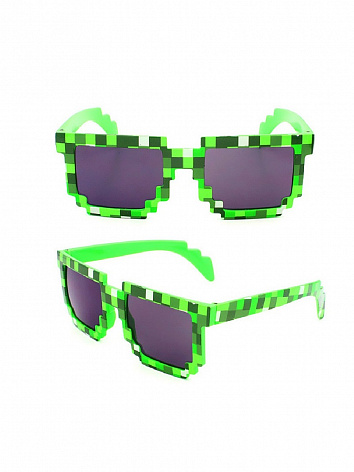 Очки пиксельные зеленые
