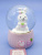 Снежный шар Кролик с клубникой с подсветкой розовый №4, 9 см