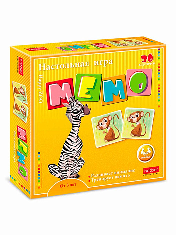 Настольная игра МЕМО Happy ZOO для детей 36 карточек