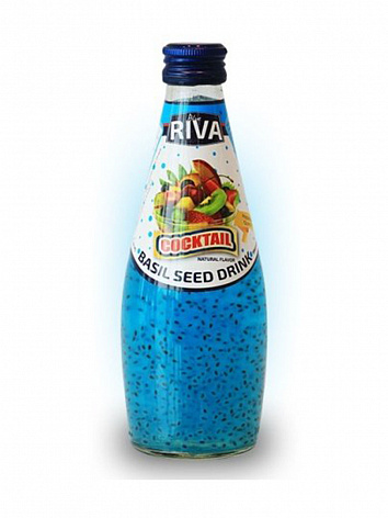 Напиток Blue Riva с семенами базилика вкус фруктового коктейля 290мл.