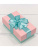 Коробка подарочная прямоугольная с двойным бантиком розовый/аквамариновый (15,5*9*5,8)