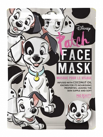 Увлажняющая маска с кокосовым маслом " 101 Далматинец " Disney Animal Face Mask Patch