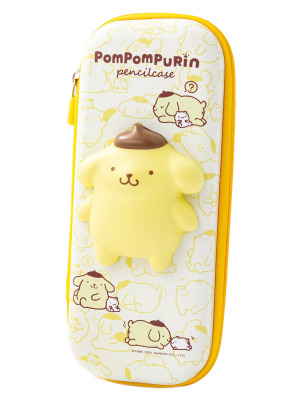 Пенал школьный со сквишем Собачка Pompompurin желтый