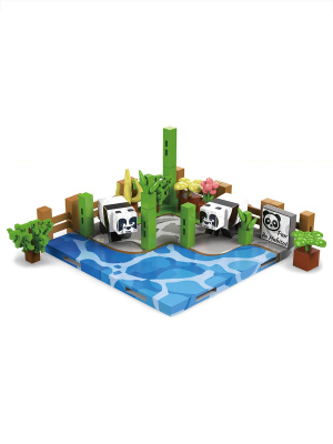 Магнитный конструктор Minecraft Панда Парк Майнкрафт, 88 деталей