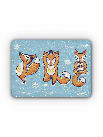 Обложка на проездной Foxes yoga 9,5x6.4 см