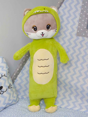 Мягкая игрушка Кошка в костюме дракона зеленый 73 см.