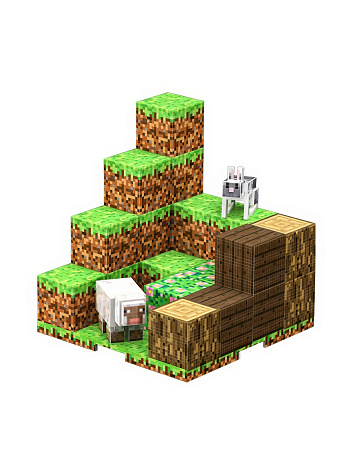 Магнитный конструктор Майнкрафт Холм Minecraft, 28 деталей