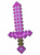Меч 8Бит Зачарованный фиолетовый пиксельный 45см