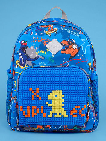 Рюкзак пиксельный Dinosaur Futuristic Kids School Bag U21-001 голубой