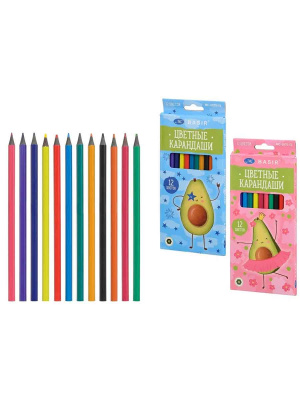 Набор цветных карандашей Авокадо 12 цветов в ассортименте