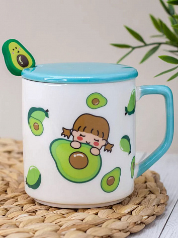 Кружка "Girl with avocado", green (375 ml)