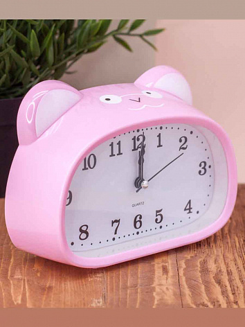 Часы-будильник Милое животное розовое