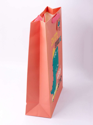 Подарочный пакет(L) "Dino", pink