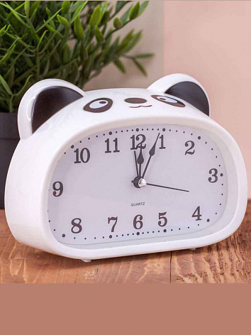 Часы-будильник Милая Панда белая