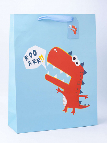 Подарочный пакет(S) "Dino", blue