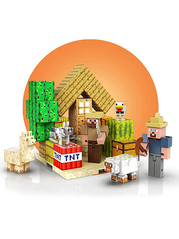 Магнитный конструктор Minecraft Ферма, 73 детали