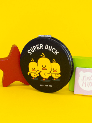 Зеркало Косметическое Уточка Super Duck складное круглое черное