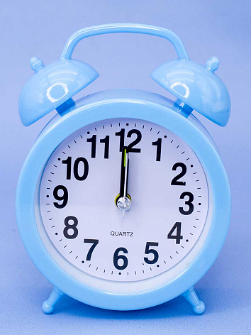 Часы-будильник "Black numbers", blue