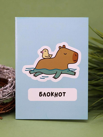 Блокнот в клетку «Capybara and duck» 32 страницы А6