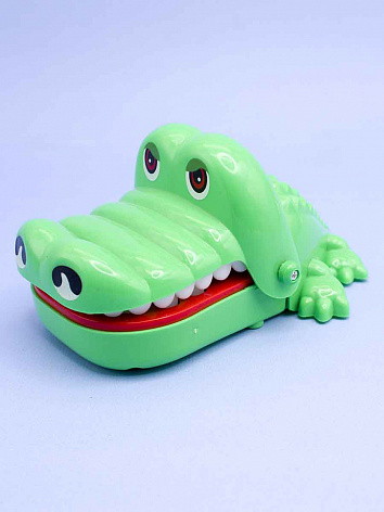Интерактивная игрушка укуси палец Крокодил зеленый 15см.
