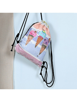 Мешок для обуви Мороженое с блестками