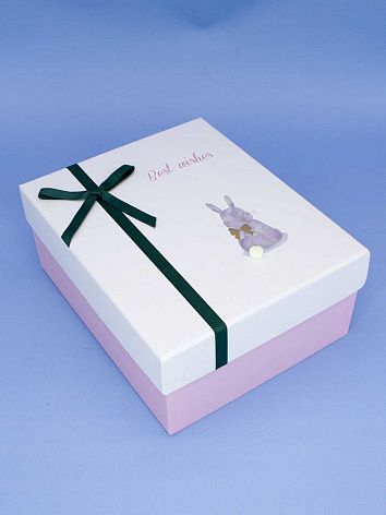 Коробка подарочная прямоугольная Best Wishes Кролик (21,5*17,5*9,5)