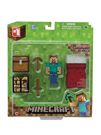 Набор фигурок Minecraft Survival pack 8 см.