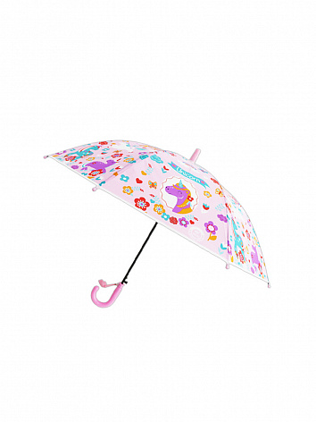 Зонт-трость Единороги розовый