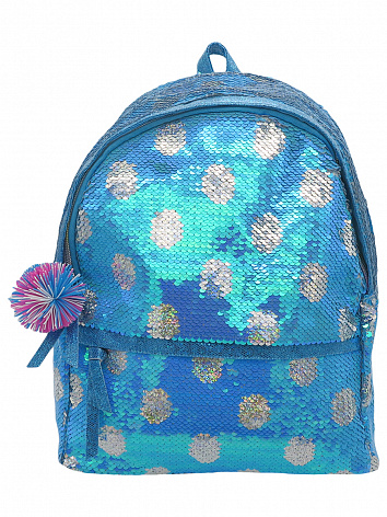 Рюкзак с пайетками Bright Dreams в горошек голубой