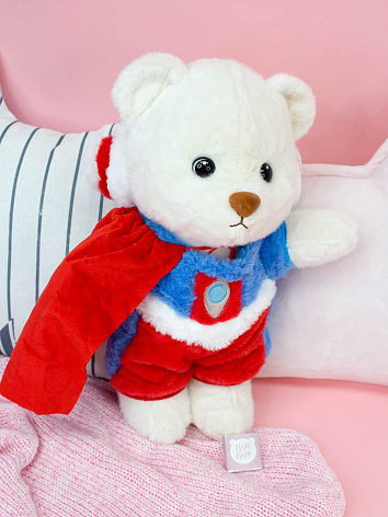 Мягкая игрушка Мишка в пижаме супергероя 35 см