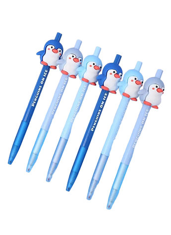 Ручка Пингвины на льдине автоматическая шариковая чернила синие в ассортименте 1 шт.