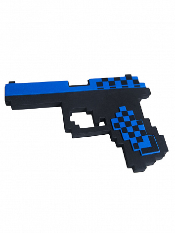 Пистолет Глок 17 8Бит Синий пиксельный 22см