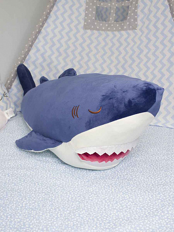 Мягкая игрушка Акула Sleep темно-синяя 100 см