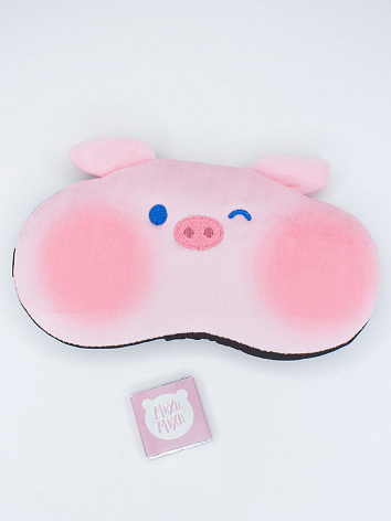 Маска для сна гелевая "Animal pig", pink