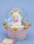 Снежный шар Корона Мишка ангел с подсветкой розовый 9 см