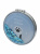 Зеркало косметическое Кошачья лапа складное круглое с голубыми блестками