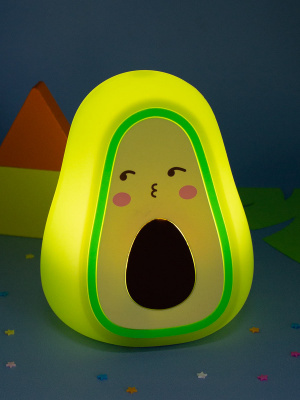 Светильник-ночник Авокадо Kiss силиконовый зеленый 14см